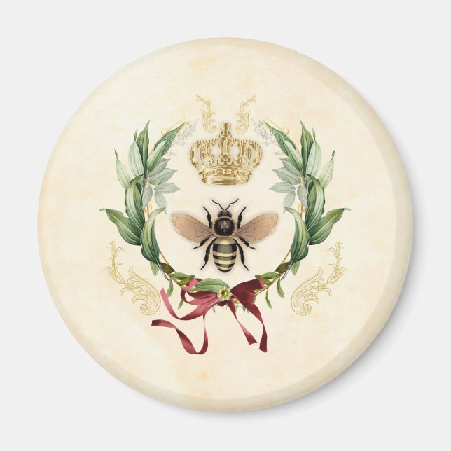 Moderne Vintage Botanische Königin Magnet (Vorne)