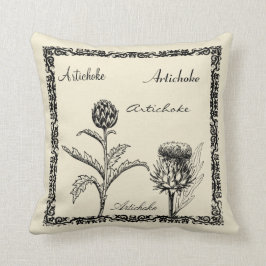 Moderne Vintage botanische Pflanzenillustration Kissen