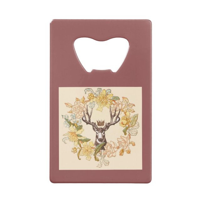 Moderne Vintage cerf fleur rose rustique (Dos)