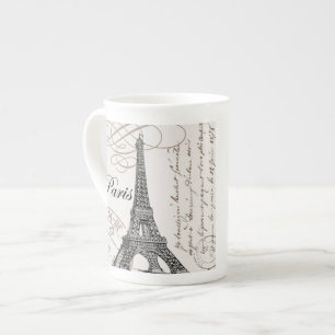 moderne vintage Eiffelturm Prozellantasse
