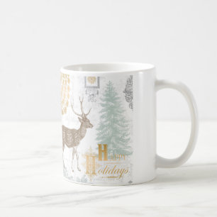 Moderne Vintage Elegante Winterwälder Kaffeetasse