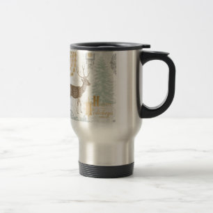 Moderne Vintage Elegante Winterwaldhirsche Reisebecher