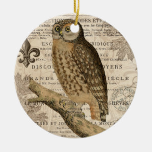 moderne Vintage Eule Keramikornament