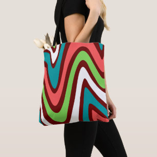 Moderne Vintage Farbmuster abstrakte Wellen Tasche