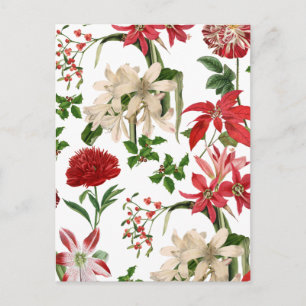 moderne vintage Feiertagsblumen Postkarte