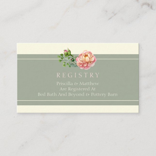 Moderne Vintage, florale Hochzeitskarte Begleitkarte (Vorderseite)