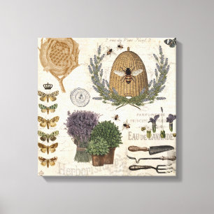 Moderne Vintage französische Bauernbäume Leinwanddruck