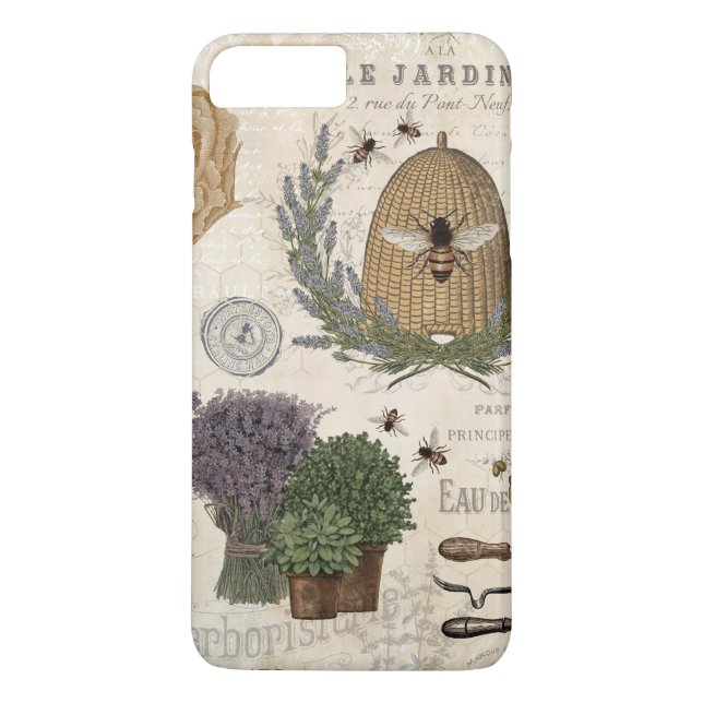 Moderne Vintage französische Bauernblüte Case-Mate iPhone Hülle (Rückseite)