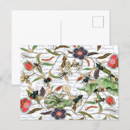 Moderne Vintage französische Bienen & Blume Postkarte