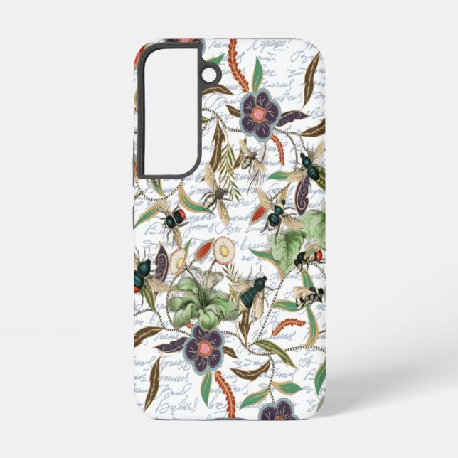 Moderne Vintage französische Bienen & Blume Samsung Galaxy Hülle (Rückseite)