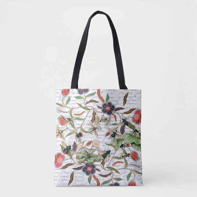 Moderne Vintage französische Bienen & Blume Tasche (Vorderseite)