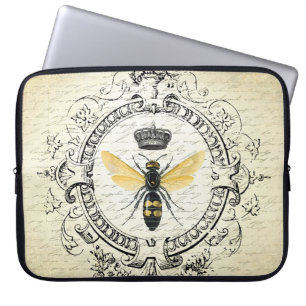 Moderne vintage französische Bienenkönigin Laptopschutzhülle