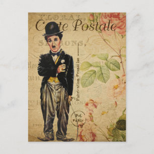 Moderne Vintage-Französische Collage Postkarte