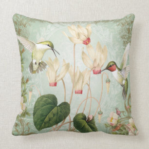Moderne Vintage französische Kolibris Kissen