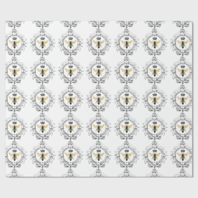 MODERNE VINTAGE französische Königinbiene Geschenkpapier (Flach)