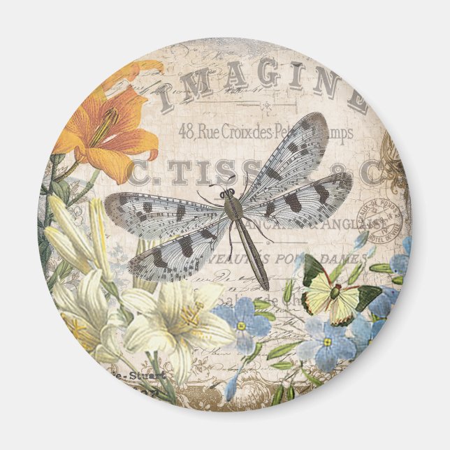 moderne vintage französische Libelle Magnet (Vorne)
