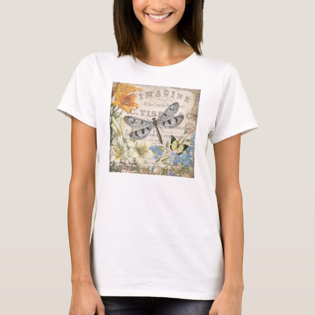moderne Vintage französische Libelle T-Shirt (Vorderseite)