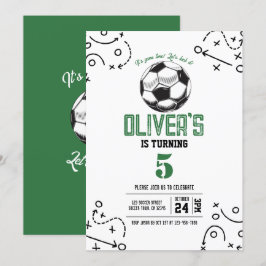 Moderne Vintage Fußballsporttaktik zum Geburtstag Einladung