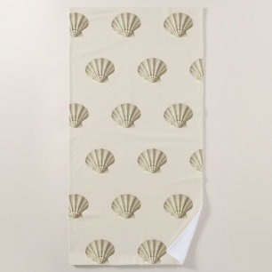 Moderne Vintage Goldbraun-Muscheln auf Creme Strandtuch