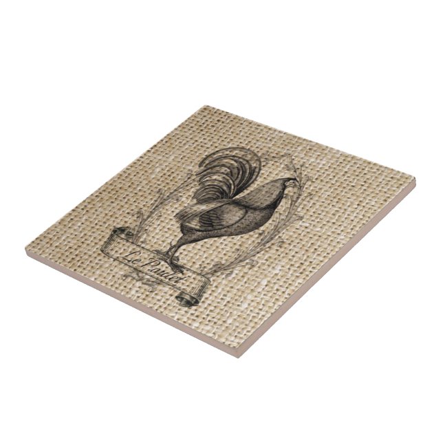 Moderne Vintage Hähnchenbauernhähnchen - französis Fliese (Seite)