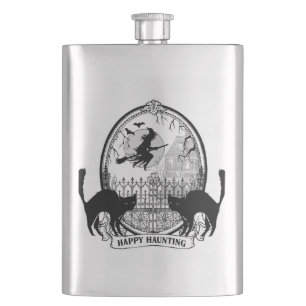moderne Vintage Halloween-Hexe Flachmann