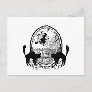 moderne Vintage Halloween-Hexe Postkarte