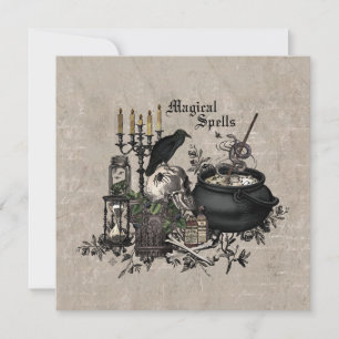 Moderne vintage Halloween HEXENGEBRÄU Karte