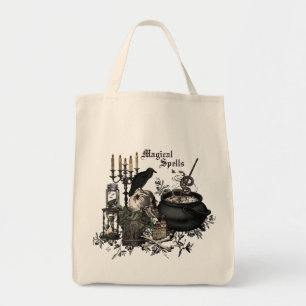 Moderne vintage Halloween HEXENKRAUT Tragetasche
