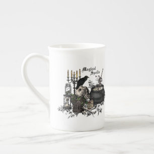 Moderne vintage Halloween HEXENTRANK Prozellantasse
