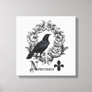 moderne Vintage Halloween-Krähe Leinwanddruck