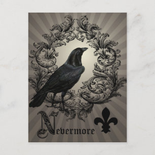 moderne Vintage Halloween-Krähe Postkarte