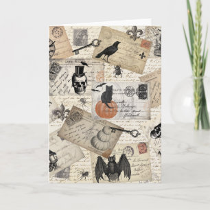Moderne Vintage-Halloween-Postkarten Karte