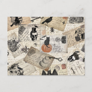 Moderne Vintage-Halloween-Postkarten Postkarte
