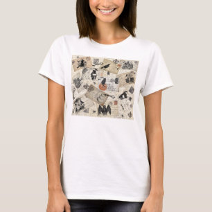 Moderne Vintage Halloween-Postkarten T-Shirt