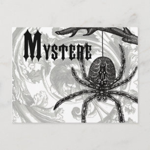 moderne vintage halloween vogelspinne postkarte