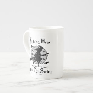 Moderne Vintage-Halloweenhexe Prozellantasse