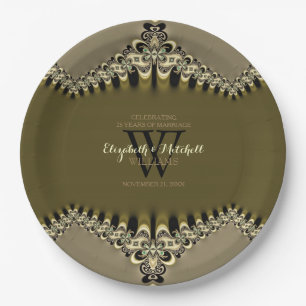 Moderne Vintage Hochzeitsfeiern Pappteller