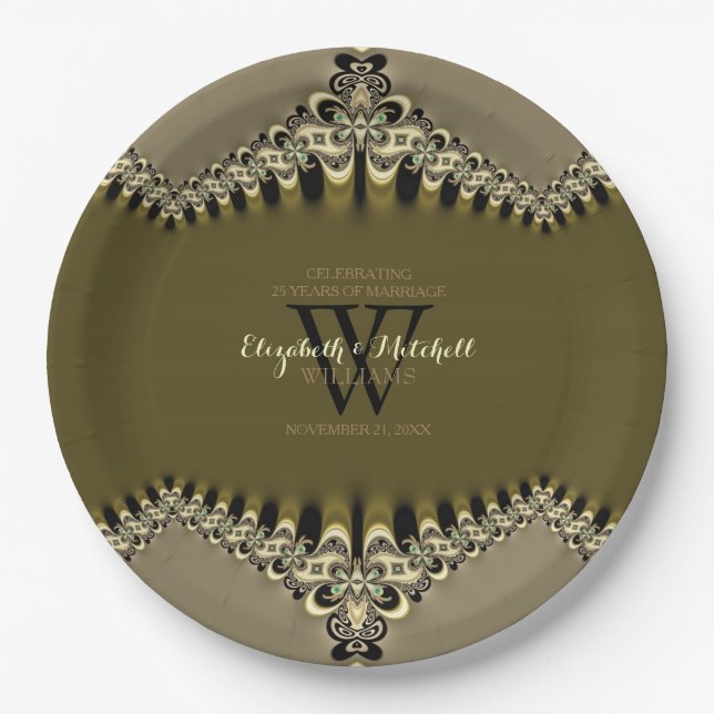 Moderne Vintage Hochzeitsfeiern Pappteller (Vorderseite)