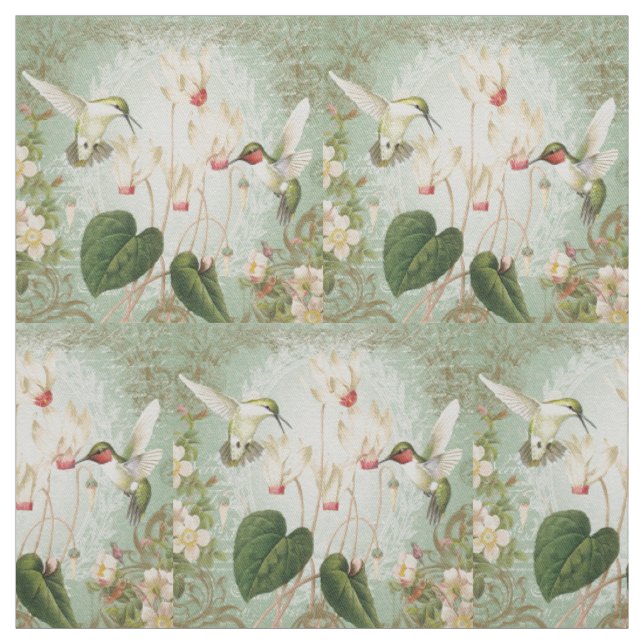 moderne Vintage Hummingvogel Stoff (Muster)