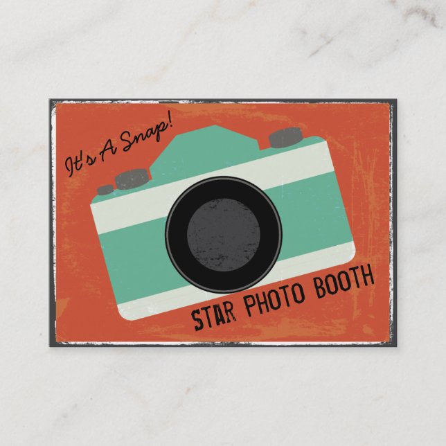 Moderne Vintage Kamera-Foto-Stand-Fotografie Visitenkarte (Vorderseite)