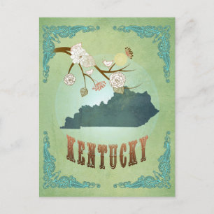 Moderne Vintage-Karte des US-Bundesstaates Kentuck Postkarte