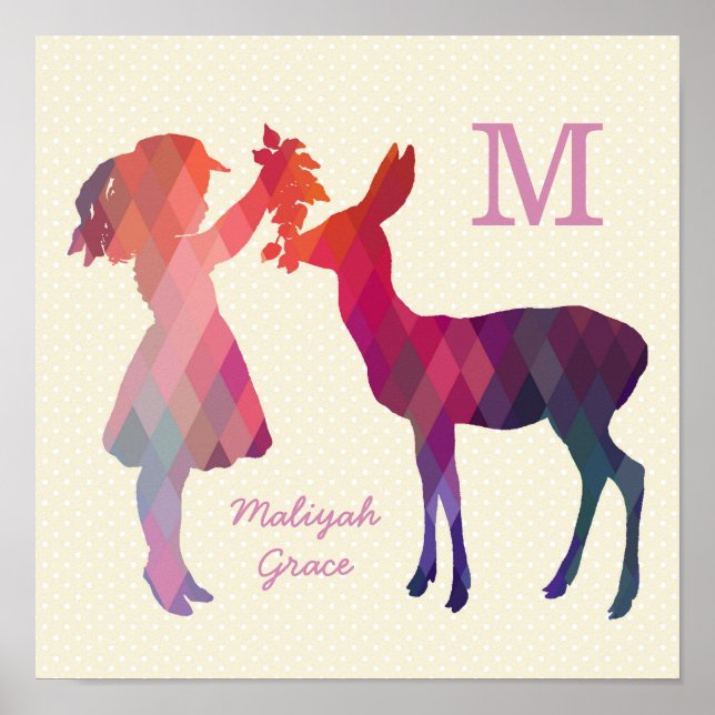 Moderne Vintage Kinderzimmer- und Girlandewand Poster (Vorne)