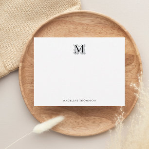 Moderne Vintage-Klassiker verschlungene Monogramm Mitteilungskarte