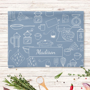 Moderne Vintage Küche Geschirr Niedlich Doodle Geschirrtuch