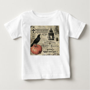 moderne, Vintage Kürbis und Krähe Baby T-shirt