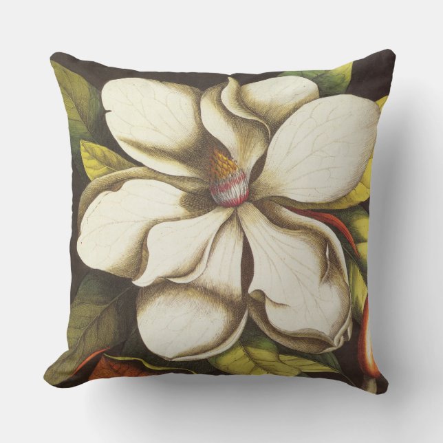moderne Vintage Magnolie Kissen (Vorderseite)