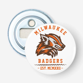 Moderne Vintage Milwaukee Badgers Est. Flaschenöffner