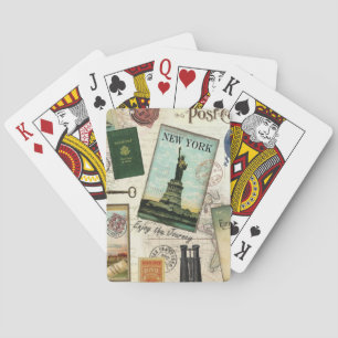 moderne Vintage-Reisecollage Spielkarten