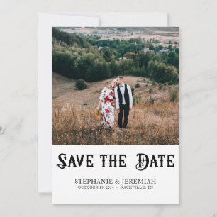 Moderne Vintage Retro Rustikale Verlobungsfotos Save The Date