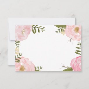 Moderne Vintage-Rosa-Blumen-Hochzeits-Leerkarte